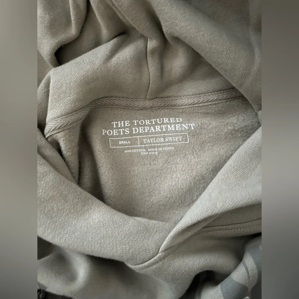 Taylor Swift | TTPD the Tortured Poets Department Eras Beige Hoodie - SMALL - Picture 3 of 5